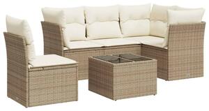 VidaXL Polyrattan Kerti Ülőgarnitúra - 6 részes - Bézs