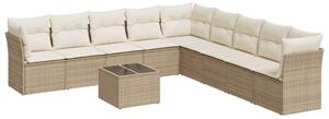 VidaXL Polyrattan Kerti Ülőgarnitúra - 10 részes - Bézs