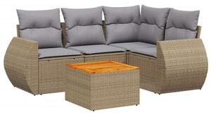 VidaXL Polyrattan Kerti Ülőgarnitúra - 5 részes - Bézs