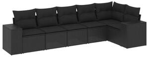 VidaXL Polyrattan Kerti Ülőgarnitúra - 6 részes - Fekete