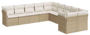 VidaXL Polyrattan Kerti Ülőgarnitúra - 10 részes - Bézs
