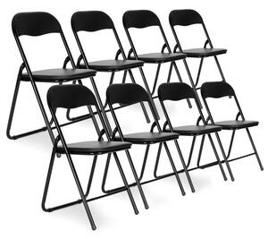 Vendéglátóipari székek készlete kertbe, fekete színben 8db