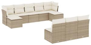 VidaXL Polyrattan Kerti Ülőgarnitúra - 10 részes - Bézs
