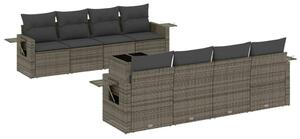 VidaXL Polyrattan Kerti Ülőgarnitúra - 9 részes - Szürke