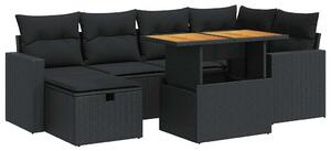 VidaXL Polyrattan Kerti Ülőgarnitúra - 8 részes - Fekete