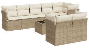 VidaXL Polyrattan Kerti Ülőgarnitúra - 9 részes - Bézs
