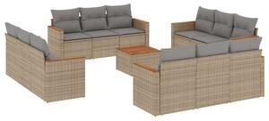 VidaXL Polyrattan Kerti Ülőgarnitúra - 13 részes, Bézs