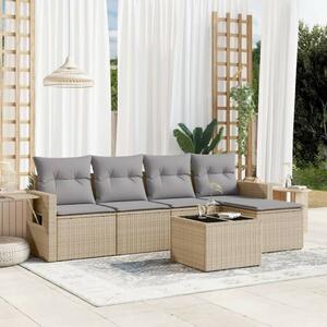 VidaXL Polyrattan Kerti Ülőgarnitúra - 6 részes - Bézs