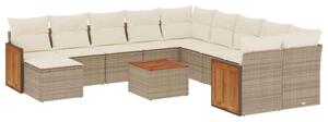 VidaXL Polyrattan Kerti Ülőgarnitúra - 12 részes - Bézs