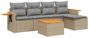 VidaXL Polyrattan Kerti Ülőgarnitúra - 6 részes - Bézs