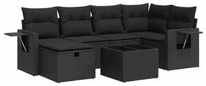 VidaXL Polyrattan Kerti Ülőgarnitúra - 7 részes - Fekete