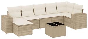 VidaXL Polyrattan Kerti Ülőgarnitúra - 8 részes - Bézs