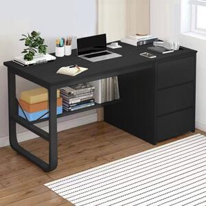 Fiókos íróasztal 120x50x73,5cm fekete LG03-120