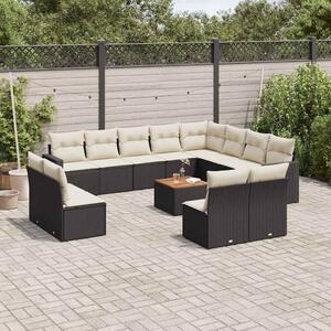 VidaXL Polyrattan Kerti Ülőgarnitúra - 13 részes - Fekete
