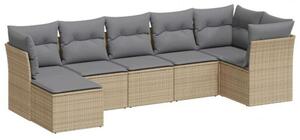 VidaXL Polyrattan Kerti Ülőgarnitúra - 7 részes - Bézs