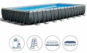 Intex UltraSet XTR négyszögletű medence 975 x 488 x 132 cm homokszűrővel és sóbontóval (26378)