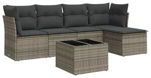 VidaXL Polyrattan Kerti Ülőgarnitúra - 6 részes - Szürke