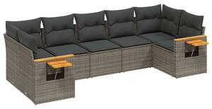 VidaXL Polyrattan Kerti Ülőgarnitúra - 7 részes - Szürke