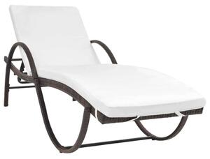 VidaXL Napozóágy - Barna Polyrattan - 193cm
