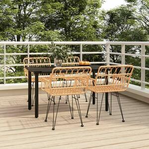 5 részes polyrattan kerti étkezőgarnitúra