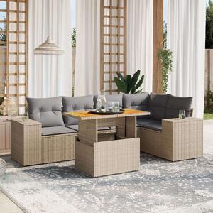 VidaXL Polyrattan Kerti Ülőgarnitúra - 6 részes - Bézs