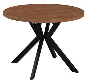 Kihúzható étkezőasztal, sötét tölgy/fekete, 100-250x75,5 cm, LUKOS
