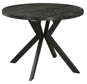 Kihúzható étkezőasztal, sötét beton/fekete, 100-250x75,5 cm, LUKOS