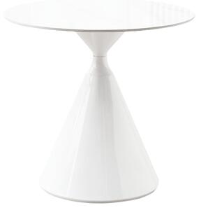 Étkezőasztal, világos márvány/fehér, átmérő 80 cm, VALER