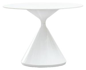 Étkezőasztal, világos márvány/fehér, átmérő 100 cm, VALER TYP 2