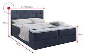 PERLA Boxspring kárpitozott ágy, 160x200, inari 100