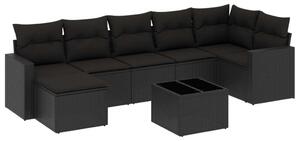 VidaXL Polyrattan Kerti Ülőgarnitúra - 8 részes - Fekete