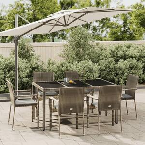 VidaXL Polyrattan Kerti Étkezőgarnitúra - 7 részes - Szürke