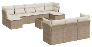 VidaXL Polyrattan Kerti Ülőgarnitúra - 10 részes - Bézs