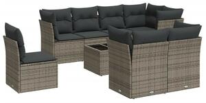 VidaXL Polyrattan Kerti Ülőgarnitúra - 9 részes - Szürke