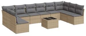 VidaXL Polyrattan Kerti Ülőgarnitúra - 11 részes - Bézs