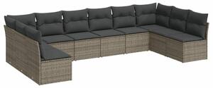 VidaXL Polyrattan Kerti Ülőgarnitúra - 10 részes - Szürke