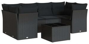 VidaXL Polyrattan Kerti Ülőgarnitúra - 7 részes - Fekete