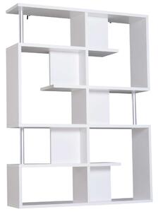 Nappali könyvespolc, fa, 5 szintes. 120 x 28,6 x 160 cm, Alb
