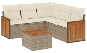 VidaXL Polyrattan Kerti Ülőgarnitúra - 6 részes - Bézs