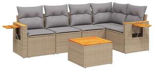 VidaXL Polyrattan Kerti Ülőgarnitúra - 6 részes - Bézs