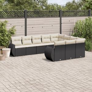 VidaXL Polyrattan Kerti Ülőgarnitúra - Fekete - 10 részes
