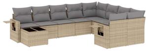 VidaXL Polyrattan Kerti Ülőgarnitúra - 10 részes - Bézs
