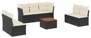 VidaXL Polyrattan Kerti Ülőgarnitúra - 8 részes, Fekete