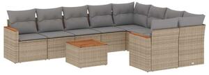 VidaXL Polyrattan Kerti Ülőgarnitúra - 10 részes