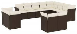 VidaXL Polyrattan Kerti Ülőgarnitúra - Barna - 12 részes