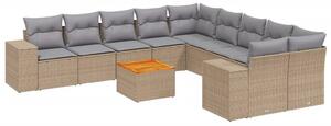 VidaXL Polyrattan Kerti Ülőgarnitúra - 11 részes - Bézs