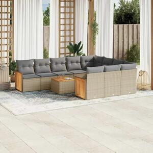 VidaXL Polyrattan Kerti Ülőgarnitúra - 11 részes - Bézs