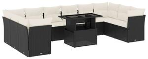 VidaXL Polyrattan Kerti Ülőgarnitúra - 11 részes - Fekete