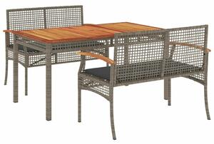 VidaXL Kerti Étkezőgarnitúra - Polyrattan - 3 részes