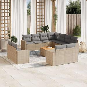 VidaXL Polyrattan Kerti Ülőgarnitúra - 12 részes - Bézs